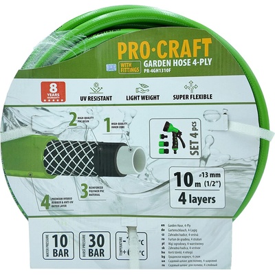 Procraft Zelená PR-4GH1310F 4-vrstvová 1/2" 10 m