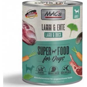 MAC's Mac’s Dog Adult, консерва за пораснали кучета, БЕЗ ЗЪРНО, с агне и патица (мин. 70% месо), 800 гр - Германия - 905VE