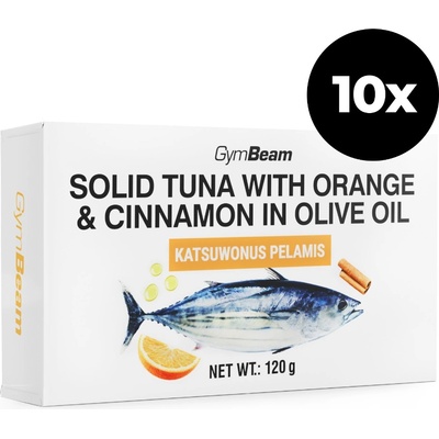 GymBeam Риба тон в зехтин с портокал и канела 10 x 120 g