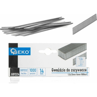 Hrebíky do sešívačky Geko 1,2 × 2,0 mm, dĺžka 14 mm, 1000 ks