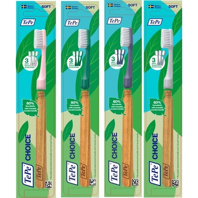 TePe Четка за зъби Choice, с 3 накрайника, Soft, асортимент