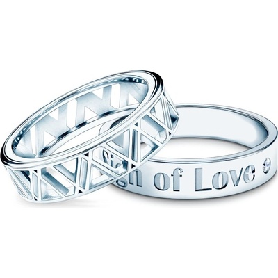Savicki Partnerské prsteny Sign of Love bílé zlato diamant OP SAV1 B OP SAV2 D B