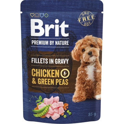 Brit Premium Adult Dog Fillets Gravy Chicken & Green Peas 85 g