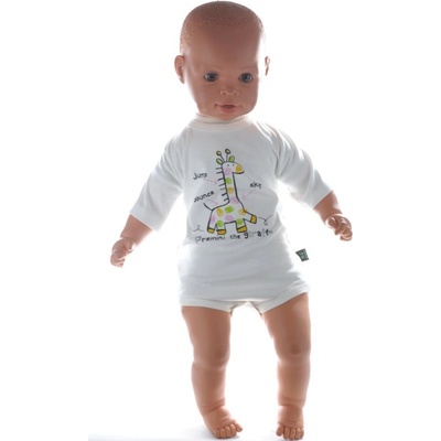 Detské kojenecké body krátky rukáv žirafka Zelená