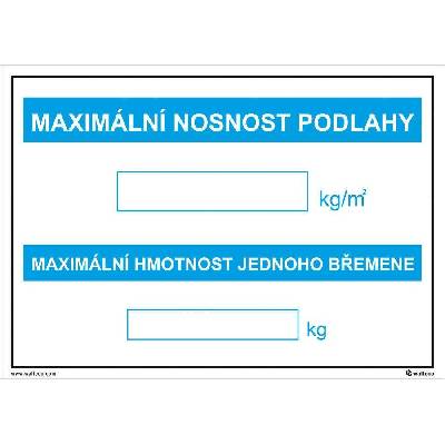Walteco Maximální nosnost podlahy 297x210mm, formát A4, plastová tabulka Množství: 1 ks , 20031