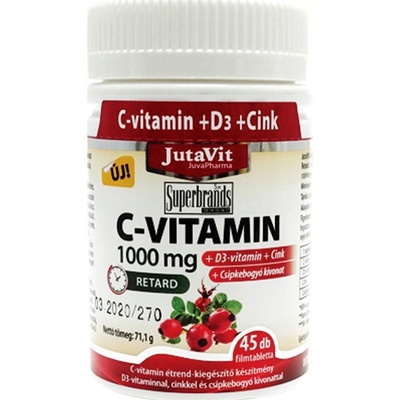 Jutavit Vitamín C 1000 mg + D3 + zinok 45 tabliet
