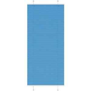 vidaXL Плисирана щора, синя, 85x200 см, ширина на плата 84, 4 см, полиестер (4015208)