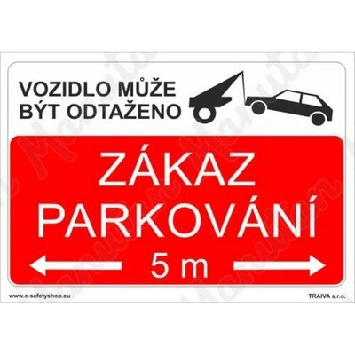 Zákaz parkování, plast 420 x 297 x 2 mm A3