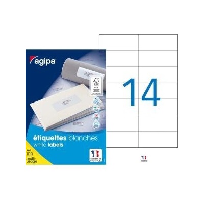 Etikety univerzálne 105x42,4mm Express Agipa A4 100 hárkov