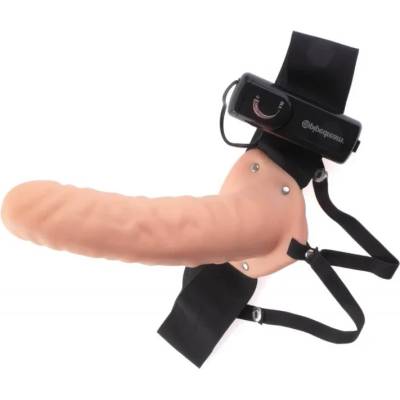 Унисекс пенис колан с вибрации, 20, 5см. - Hollow Strap-on Flesh (PIPE336121)
