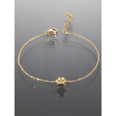 Prosperk náramek z chirurgické oceli zlatá tlapka S1484