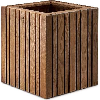 SQUARELY Самонаторяваща се саксия за цветя GrowMORE тъмен дъб (106-4A3)