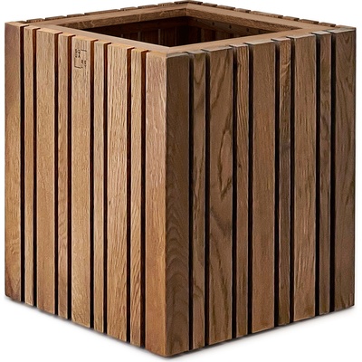 SQUARELY Самонаторяваща се саксия за цветя GrowMORE тъмен дъб (106-4A3)