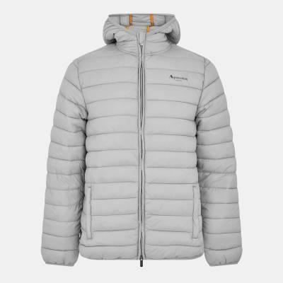AQUASCUTUM Яке AQUASCUTUM Men's Hooded Hip Length Long Sleeve Medium Puffer Jacket - Grey