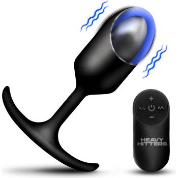 Heavy Hitters Vibrating Weighted Silicone Anal Plug Large Black