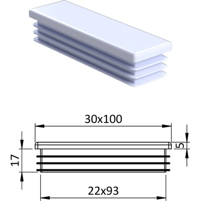 Kovoinox Krytka plastová 30 x 100 mm – Sleviste.cz