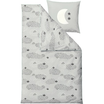 Södahl Спално бельо за деца Raindrops с калъфка за възглавница 60 x 63 cm 140 x 200 см сиво (714008)