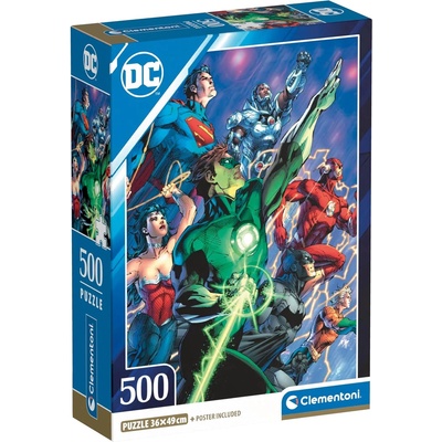 Clementoni Пъзел Clementoni от 500 части - Героите на DC Comics (35532)