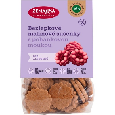 BIO ZEMANKA Sušienky pohánkovo - malinové bezgluténové 100 g