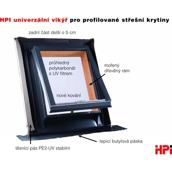 HPI univerzální vikýř pro profilované krytiny 545 x 545 mm