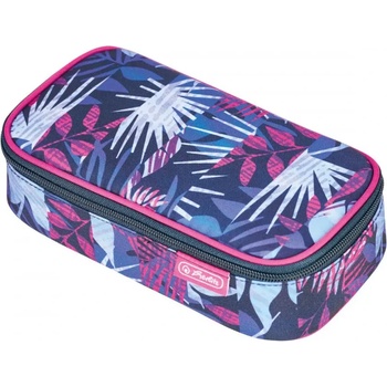 Herlitz Ученически несесер празен, твърд, 1 цип, модел BeatBox, Indigo Flower - Herlitz