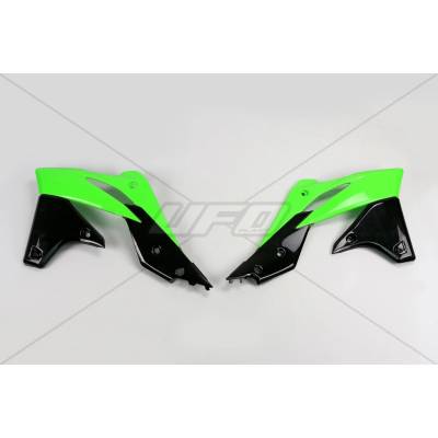 UFO kryty chladiče KAWASAKI KXF 250 13-16 barva OEM (zelená/černá)