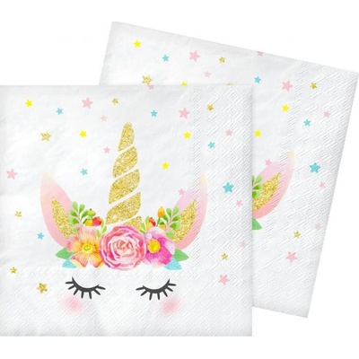 Amscan Obrúsky papierové Jednorožec 33x33 cm 20 ks