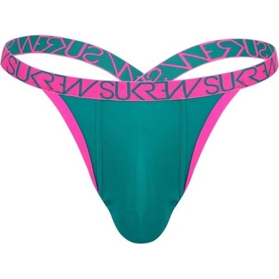 Pánske tangá Sukrew Green-Pink Bubble Thong