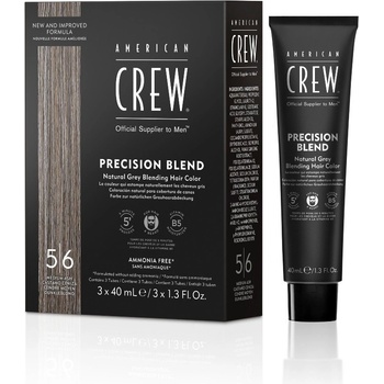American Crew Precision Blend Natural Grey Blending Hair Color 3 x 40 ml боя 5/6 Medium Ash