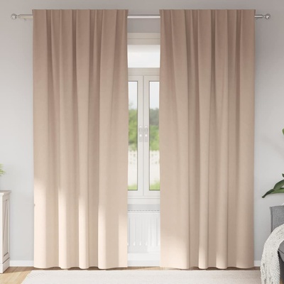 vidaXL Завеси за затъмняване с пръстени 2 pcs Таупе 225 x 140 см (4107440)