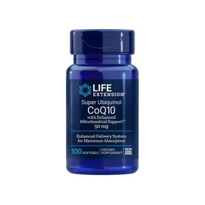 Life Extension Super Ubiquinol CoQ10 with Enhanced Mitochondrial Support 100 gélové tablety, 50 mg