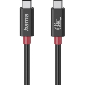 Hama USB кабел HAMA Essential, USB-C, 1 м, 80 Gbit/s, 240 W, черен - 200799 (HAMA-200799)