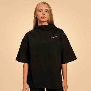 GymBeam BeastPink Дамски топ Bliss Oversized Black XS