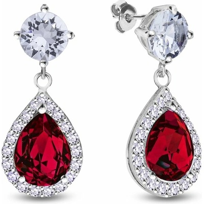 Spark Stříbrné náušnice visací s krystaly Swarovski Elements Briselle KCP4320SCC Scarlet