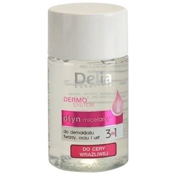 Delia Cosmetics Dermo System micelární čistící voda na oční okolí a rty 3 v 1 (Travel Size) 50 ml