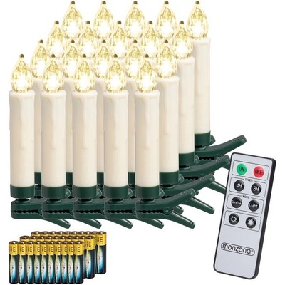 Monzana Sviečky na vianočný stromček CANDLE 20ks 10,5cm viacfarebná 105265