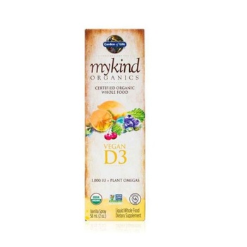 Garden of Life Mykind Organics Vegan D3 Oranic спрей 1000 IU, Витамин D3 спрей, ванилия, 58 ml Срок на годност: 3/2024 г
