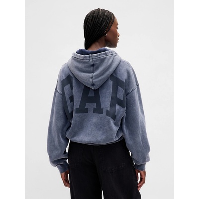 GAP mikina s kapucí Logo Cropped Tmavě modrá – Zboží Dáma