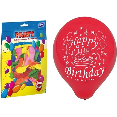UNIPAP balónek nafukovací standard 23 cm Happy Birthday mix 183050