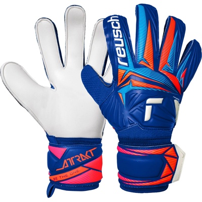 Reusch Attrakt Solid modrá/bílá/oranžová UK 10,5
