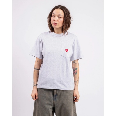 Carhartt WIP W' S/S Pocket Heart T Shirt Ash Heather Red