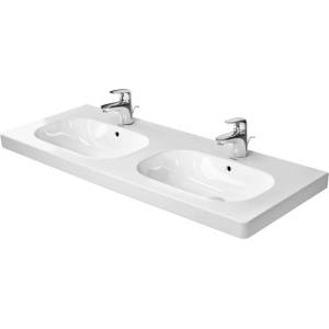 Duravit D-Code - Двойна мивка за вграждане 120x49 см, с преливник, с отвор за смесител, бяла 03481200002 (03481200002)