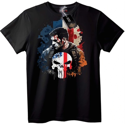 NOONEBRAND Тениска Американско знаме Punisher - 6XL, Black