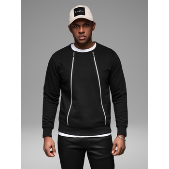 Ombre Clothing Изпран мъжки суитшърт с декоративно прошиване на деколтето Ombre Clothing Ombre Clothing | Cheren | МЪЖЕ | S