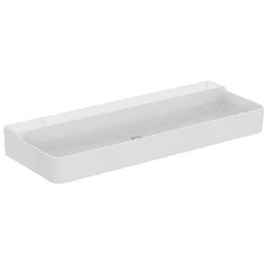 Ideal Standard Conca Ceram - Двойна мивка за монтаж върху плот 120x45 см, без преливник, без отвор за смесители, бяла T384501 (T384501)