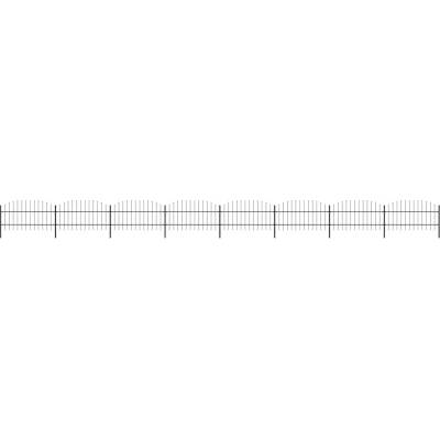 OMAXI Zahradní plot s kopím nahoře ocelový 1339 x 100 cm černý 714486