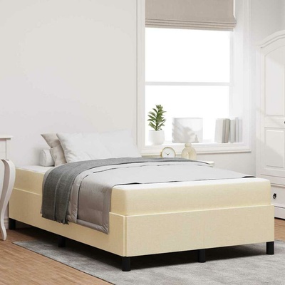 Postel s boxspringem Krémová 120 x 190 cm textil