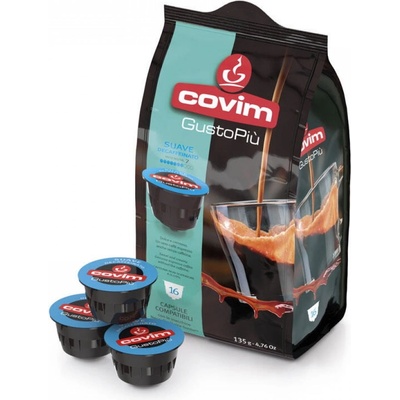 Covim Suave Decaffeinato 16 бр в плик Безкофеиново кафе на капсули съвместими с Dolce Gusto