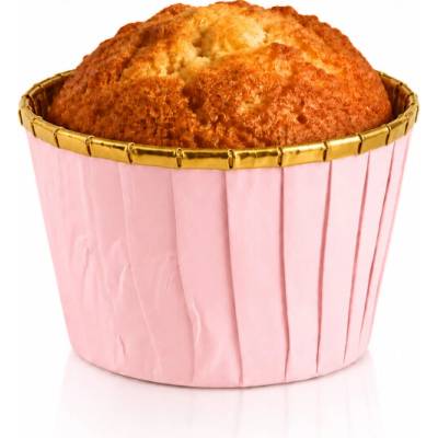 Cake Star Alobalové pevné košíčky na muffiny růžové se zlatým vnitřkem (50 ks)