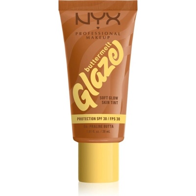 NYX Professional Makeup Buttermelt Glaze rozjasňujúci tónovací fluid SPF 30 06 Praline Butta ml